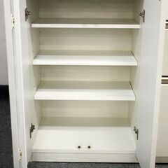 NITORI/ニトリ キッチンボード アルミナ 幅140 ハイグロスホワイト ダイニング レンジ台  中古家具 店頭引取歓迎 R6256)