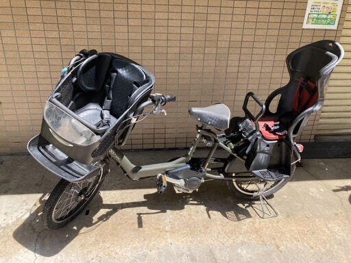 早い者勝ち　値下げ交渉OK 良品　清掃済み　屋内保管　3人乗り　電動自転車　20インチ　カーキ　ブリジストン　ブリヂストン　Angelino　子供のせ　No.C-6