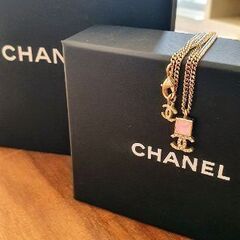 シャネル ネックレス スクエアストーン ココマーク ピンク
