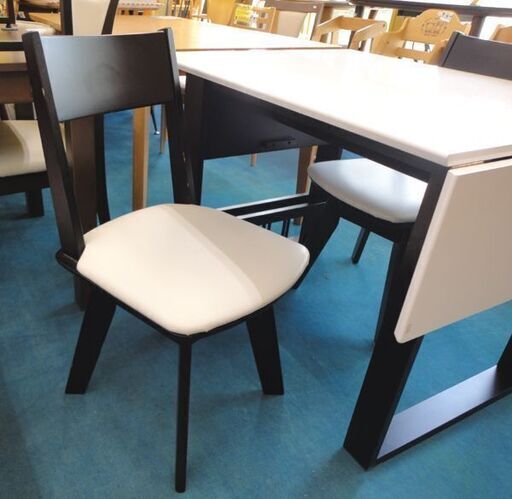 札幌【伸長式 ダイニング3点セット】幅160/215cm チェア2脚付