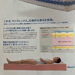 🌟【超美品】セミダブルマットレス　マニフレックス　オクラホマ　ブルー