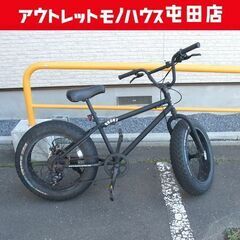 BRONX クロスバイク ブラック Fat Tire美品 ファットバイク BRONX 20×4.0インチ 7段切替 自転車 ブロンクス 黒