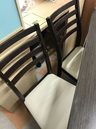 ニトリ ダイニングセット 4人用 ダークブラウン※中古Bランク品