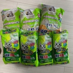 【猫砂】デオトイレ砂4袋＆シート3袋