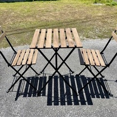 IKEA 屋外用 テーブル&チェア2脚セット