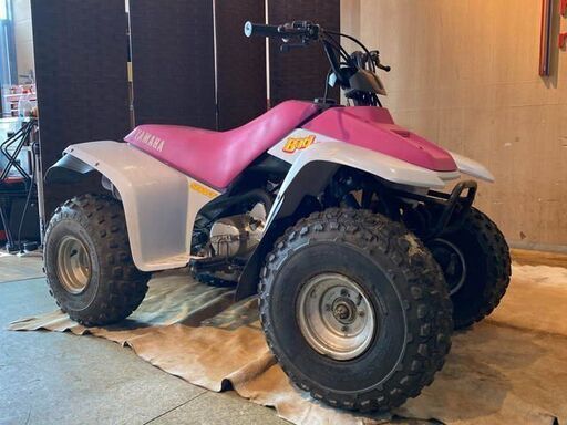 □YAMAHA YF80M 4EM ヤマハ 四輪バギー 1993年式 80cc ホワイト シートピンク 実動! 競技車両 現状販売 バイク 札幌発★