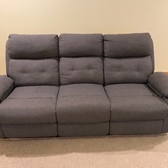 リクライニングソファー　3人掛け　グレー