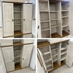 J1473 フレンチカントリー調 食器棚 キッチンボード 収納棚 ナチュラル