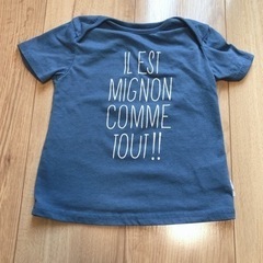 コムサイズム　COMME CA ISM Tシャツ　青　ブルー　90cm