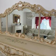 豪華絢爛！特大 約200万円 ロココ様式最高級ミラー付きサイドボード