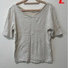UNIQLO 半袖Tシャツ カットソー トップス　白Lサイズ