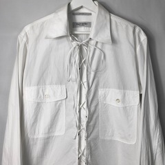 YVES SAINT LAURENT イヴサンローラン 長袖 シャツ ホワイト 白 L イタリア製 ヴィンテージ ビンテージ 希少 正規品 古着 カジュアル ウェア ドレス  