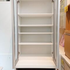 高橋木工所 食器棚 幅60cm スリム ホワイト 鏡面仕上げ ■近隣配送無料 買取帝国 朝霞店