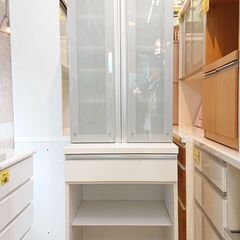 高橋木工所 食器棚 幅60cm スリム ホワイト 鏡面仕上げ ■近隣配送無料 買取帝国 朝霞店