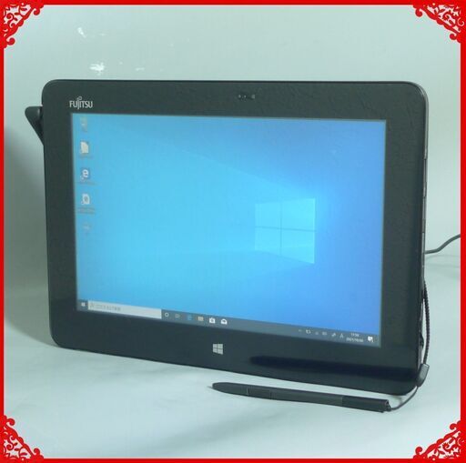 保証付 WiFi有 10.1型 タブレット 富士通 ARROWS Tab Q555/K64 中古良品 Atom 4GB 無線 Bluetooth カメラ Windows10 Office 即使用可