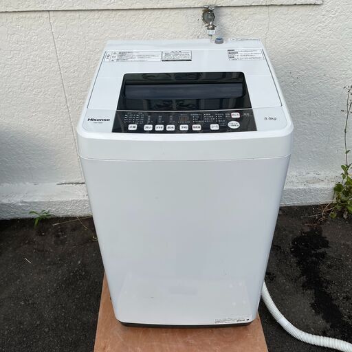10/7 終 2018年製 Hisense 全自動電気洗濯機 HW-T55C 5.5kg ホワイト 動作確認済み ハイセンス 菊倉NS