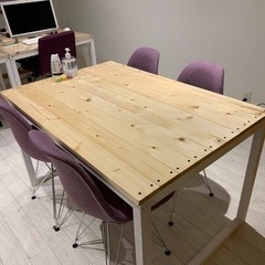 テーブル　木製　オフィス　ダイニング　作業台　机　折りたたみ不可...