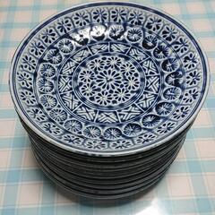 藍色のお皿 10枚セット