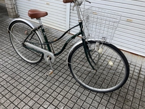 【26インチ自転車】変速なし　T字ハンドル　グリーン　若林自転車　唐崎店　SALE❗️