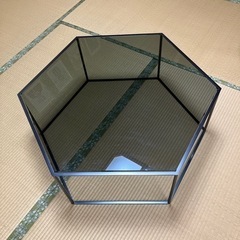 ガラステーブル 六角形 