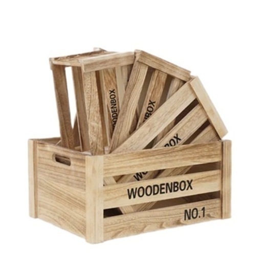 【お得】木製ボックス　大小4個セット　アンティーク風