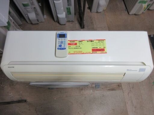 K03451　三菱重工　 中古エアコン　主に6畳用　冷房能力　2.2KW ／ 暖房能力　2.5KW