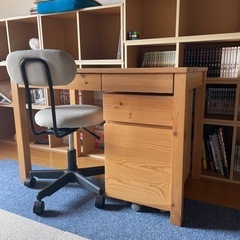 お話中です………無印良品 パイン材 学習机3点セット - 学習机 