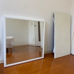 一人暮らし/ IKEA 壁掛け鏡　STAVE 正方形鏡