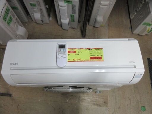 K03452　日立　 中古エアコン　主に6畳用　冷房能力　2.2KW ／ 暖房能力　2.2KW