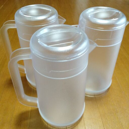 【引き取り先決定】丸型ウォーターピッチャー 冷水筒 クリアー 2.18L ３個セット