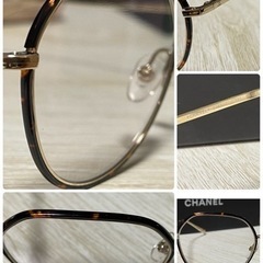 CHANEL メガネフレーム ブランド シャネル マーブルブラウン×ゴールド 眼鏡 0CH-2189J-C395