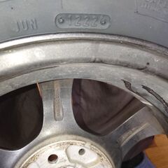 155 65R/14サイズの新品未使用タイヤと中古アルミホイールのセット