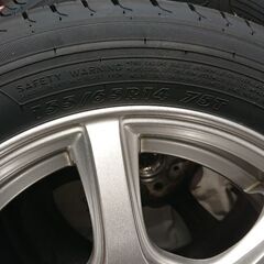 155 65R/14サイズの新品未使用タイヤと中古アルミホイールのセット
