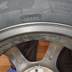 155 65R/14サイズの新品未使用タイヤと中古アルミホイールのセット
