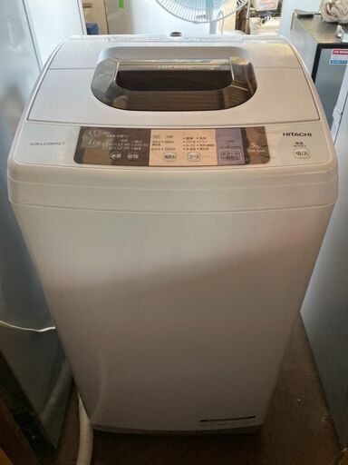 ☆中古￥9,000！【会員価格￥7,500】HITACHI　5.0kg洗濯機　家電　2017年製　NW-50A型　幅54cmｘ奥行51cmｘ高さ97cm　【BG023】