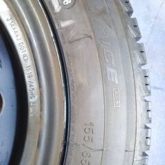 冬 ミツビシ純正 EKワゴン【富山】14インチ 三菱純正 EK スタッドレスタイヤ ミツビシ EK純正 155/65R14 DAYZ デイズ  中古4本 車検対応