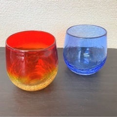 【中古品】琉球ガラス　ガラス　ペアセット