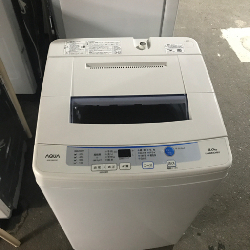 ５５％以上節約 取引場所　南観音　2208-092  AQW-S60E 2017年製　アクア全自動電気洗濯機　6.0Kg 洗濯機