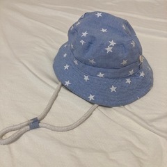 子供帽子　44cmくらい　ブルー　星柄