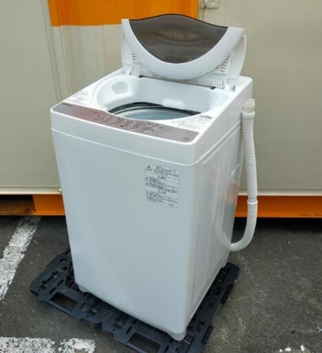 ■取引決定済■2019年製■東芝  全自動洗濯機 5kg 風乾燥機能付(1.3kg) グランホワイト AW-5G6