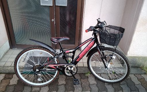美品☆AMERICAN EAGLE[アメリカン イーグル]24吋 ジュニアMTB 外装6段/LEDオート/ブラック