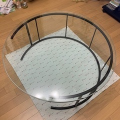 【ネット決済】ガラス円形テーブル