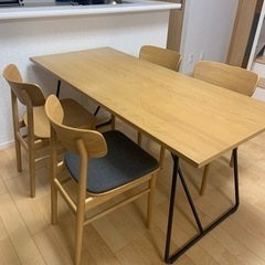 無印良品　ダイニングセット　テーブル　チェア　オーク材