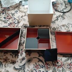 未使用　二段漆器重箱