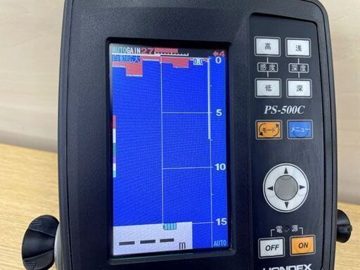 HONDEX 魚群探知機 PS-500C ケーブル付き ホンデックス 魚探 通電のみ確認済み 札幌市手稲区