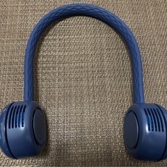 【値下げ中】首掛け　扇風機　ネイビー　羽根なし　FLEX