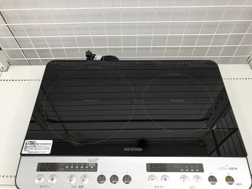 アイリスオーヤマ 2口IHコンロ 2020年製 IHK-W12-B 中古品