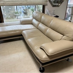 ニトリ　本革カウチソファ(ベージュ　商品番号1137790)