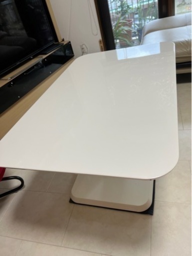 ニトリ 昇降テーブル(ホワイト) - 家具