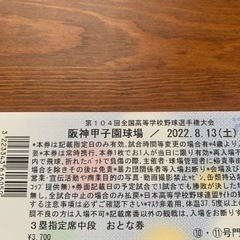 【値段交渉あり】高校野球 甲子園 8/13(土) チケット 3塁...